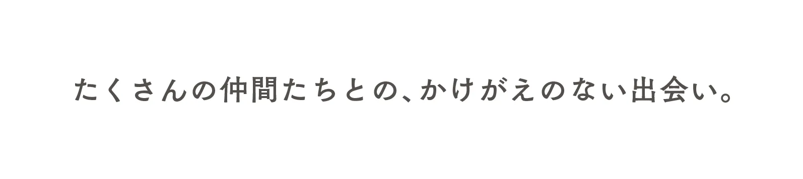 たくさんの仲間たちとの、かけがえのない出会い。