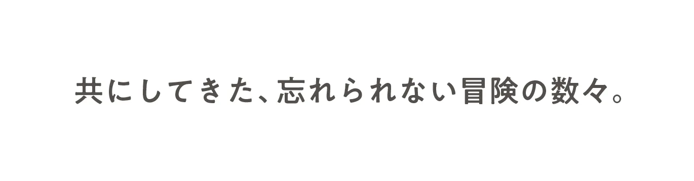 共にしてきた、忘れられない冒険の数々。